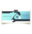 wrench and water faucet business card vector image