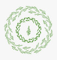 elegant green floral frame border or laurel wreath vector image