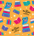 big books owl seamless pattern vector image vector image