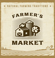 vintage farmers market label vector image vector image