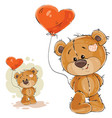a brown teddy bear holding vector image vector image
