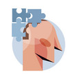 abstract puzzle head vector image