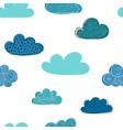 beautiful seamless pattern doodle clouds vector image vector image