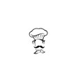 creative chef head moustache logo vector image vector image