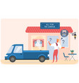 man stands near all for garage store vector image