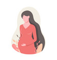 pregnant beautiful woman in red dress vector image