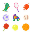 set of sport equipments vector image