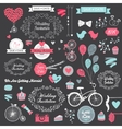 set of vintage hand drawn wedding design vector image