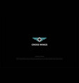 simple geometric health cross wing logo design vector image vector image