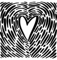hand drawing heart in the form of a fingerprint vector image vector image