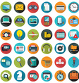 modern flat icons collection with long shadow vector image