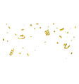 golden confetti isolated on white background vector image