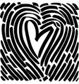hand drawing heart in the form of a fingerprint vector image vector image