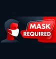 no entry without mask catchy sticker vector image vector image