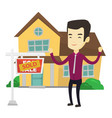 real estate agent with sold placard vector image