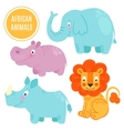 african animals set isolated on white background vector image