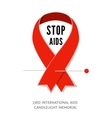 awareness red ribbon symbol of aids vector image