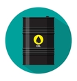 black metal oil barrel with logo icon vector image