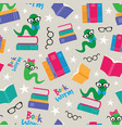 book worms seamless pattern vector image vector image