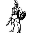 roman centurion standing with sword and shield vector image vector image