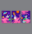 set banner templates universe space vector image vector image