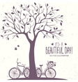 tree and bikes vector image