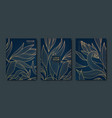 japanese leaves art deco patterns floral vector image