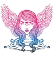 portrait of mystic angel or demon death vector image