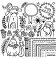 set of bullet journal doodle christmas elements vector image