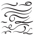 set of hand drawn underline vector image vector image