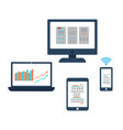 electronic device set laptop pc tablet and phone vector image