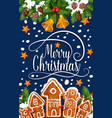 merry christmas happy holiday greeting card vector image