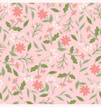 seamless pattern with flowers on a pink background vector image