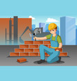 working construction worker vector image vector image