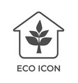 eco icon black and white contour isolated vector image vector image