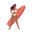 afro woman surfer vector image vector image