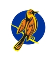 golden oriole perched on a branch flat vector image vector image