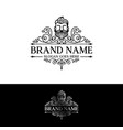 beard logo design template vector image vector image