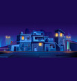 ghetto street at night slum abandoned houses vector image