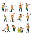 hunters sniper outdoor human with weapons duck vector image vector image