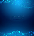 mesh wireframe wave technology background vector image