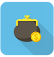 purse and coin icon vector image vector image