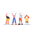 rally protest concept people with placards riot vector image