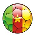 flag of cameroon on soccer ball vector image