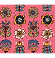 folk art pattern with flowers vector image