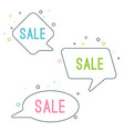 simple sale speech bubbles with geometric signs vector image