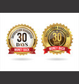 customer satisfaction guaranteed golden badge vector image