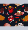 festive food seamless pattern vector image