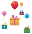 flying gifts on white vector image vector image