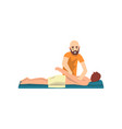 male therapist doing back massage to young man vector image